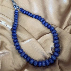 Blue stone faceted necklace